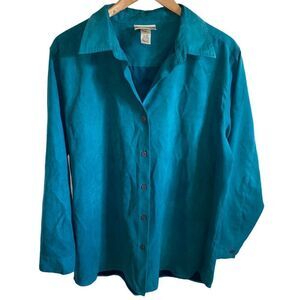 Vintage Freeport studio blue suede button up shirt